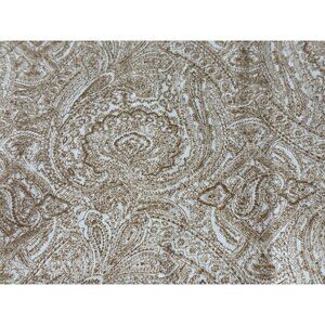 Paisley Pattern Beige & White Fabric 9x38" Cotton Material For Crafting Sewing U